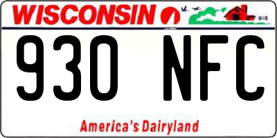 WI license plate 930NFC