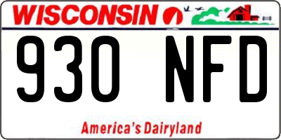 WI license plate 930NFD