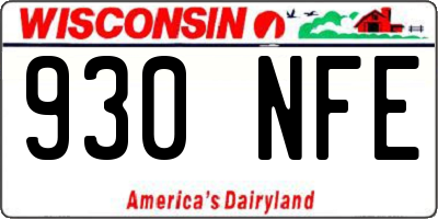 WI license plate 930NFE