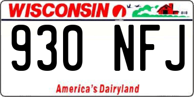 WI license plate 930NFJ