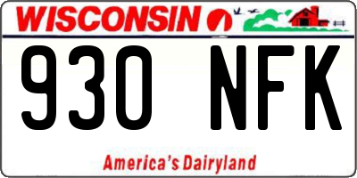 WI license plate 930NFK