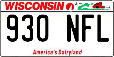 WI license plate 930NFL