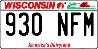 WI license plate 930NFM