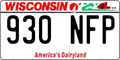 WI license plate 930NFP
