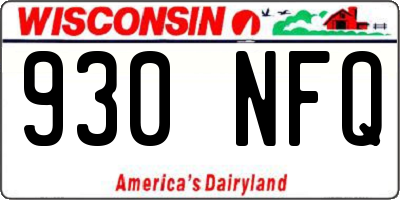 WI license plate 930NFQ