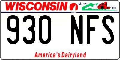 WI license plate 930NFS