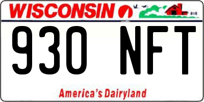 WI license plate 930NFT