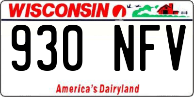 WI license plate 930NFV