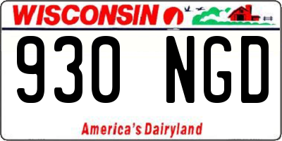 WI license plate 930NGD