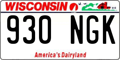 WI license plate 930NGK
