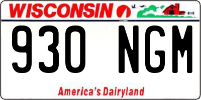 WI license plate 930NGM