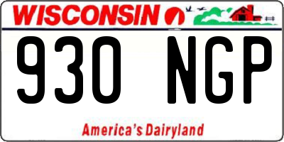 WI license plate 930NGP