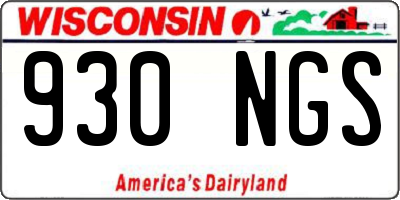 WI license plate 930NGS