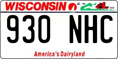 WI license plate 930NHC