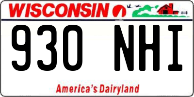 WI license plate 930NHI
