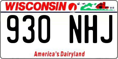 WI license plate 930NHJ