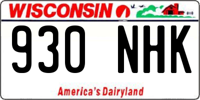 WI license plate 930NHK