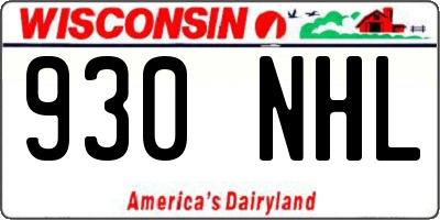 WI license plate 930NHL