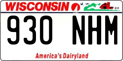 WI license plate 930NHM