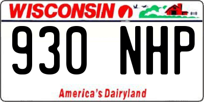 WI license plate 930NHP