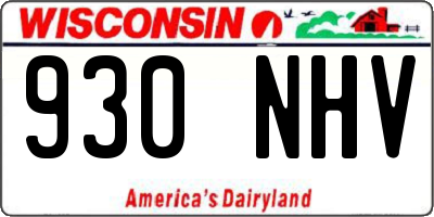 WI license plate 930NHV
