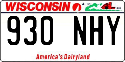 WI license plate 930NHY