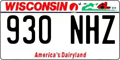 WI license plate 930NHZ