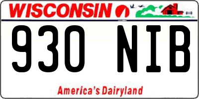 WI license plate 930NIB