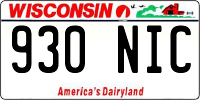 WI license plate 930NIC