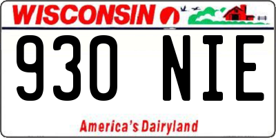 WI license plate 930NIE