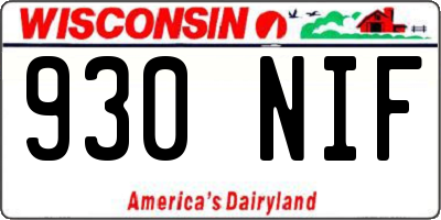 WI license plate 930NIF