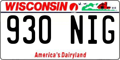 WI license plate 930NIG