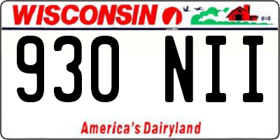 WI license plate 930NII