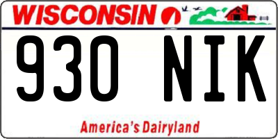 WI license plate 930NIK