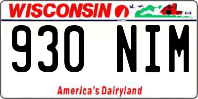 WI license plate 930NIM