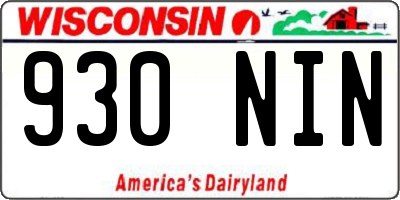 WI license plate 930NIN
