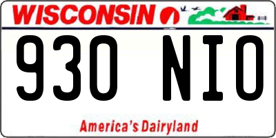 WI license plate 930NIO