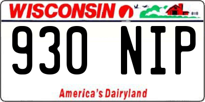 WI license plate 930NIP