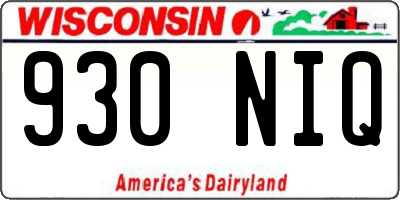 WI license plate 930NIQ