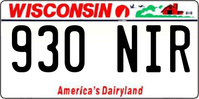 WI license plate 930NIR