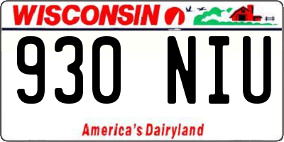 WI license plate 930NIU