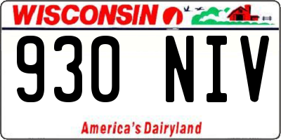 WI license plate 930NIV