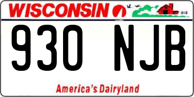WI license plate 930NJB