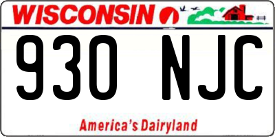 WI license plate 930NJC