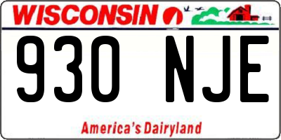 WI license plate 930NJE
