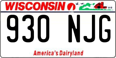 WI license plate 930NJG