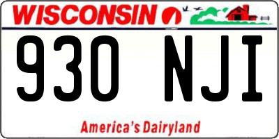 WI license plate 930NJI
