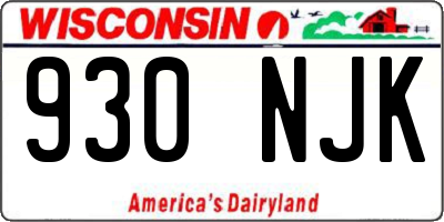 WI license plate 930NJK
