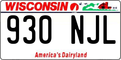 WI license plate 930NJL