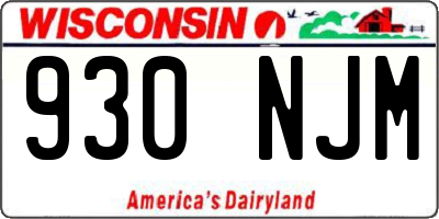 WI license plate 930NJM